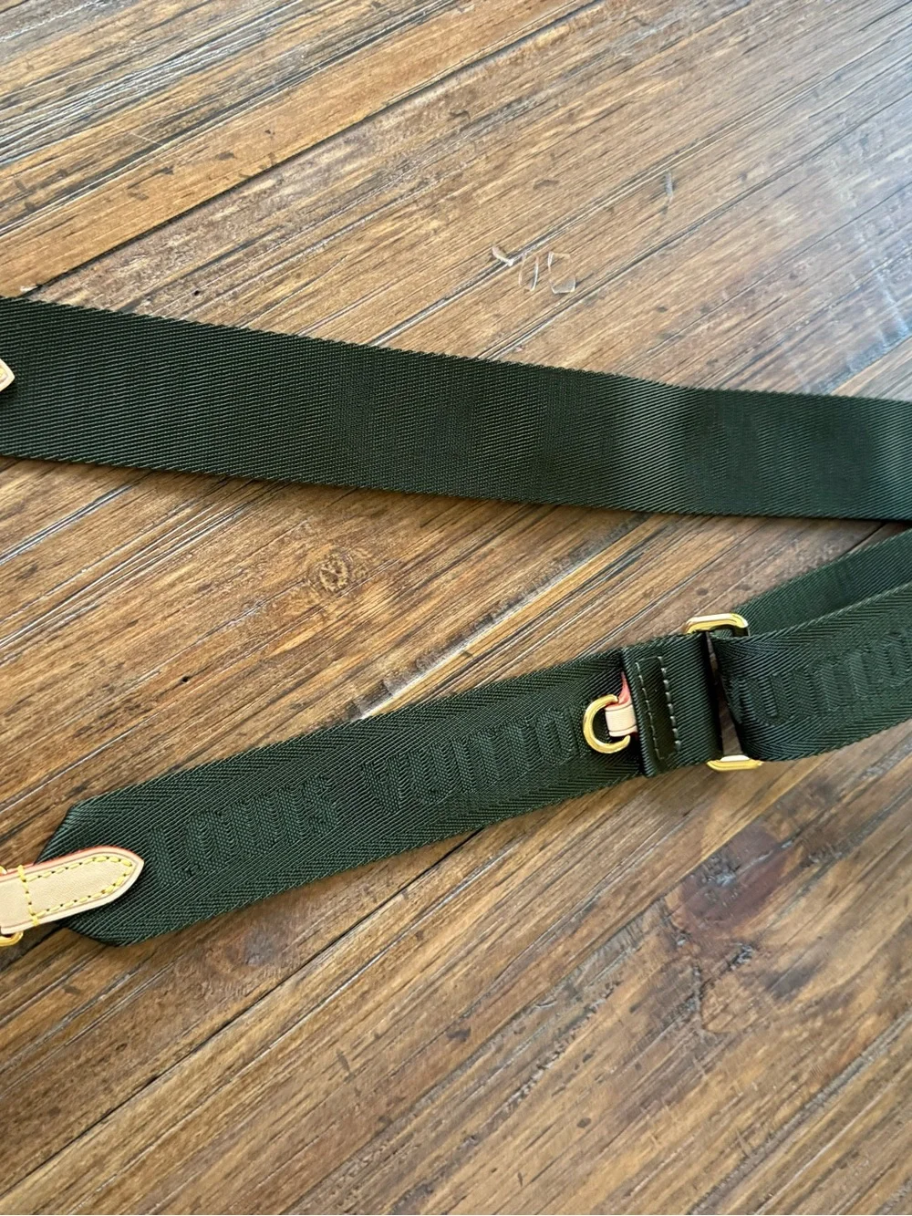 Louis Vuitton LV Wide Bandoulière Guitar Strap Khaki Green Adjustable